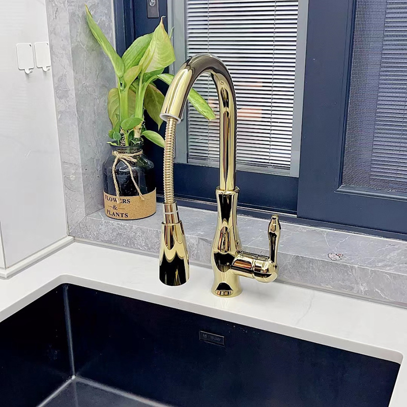 Title 10, French Retro Pull Faucet Copper Classical Fauce...