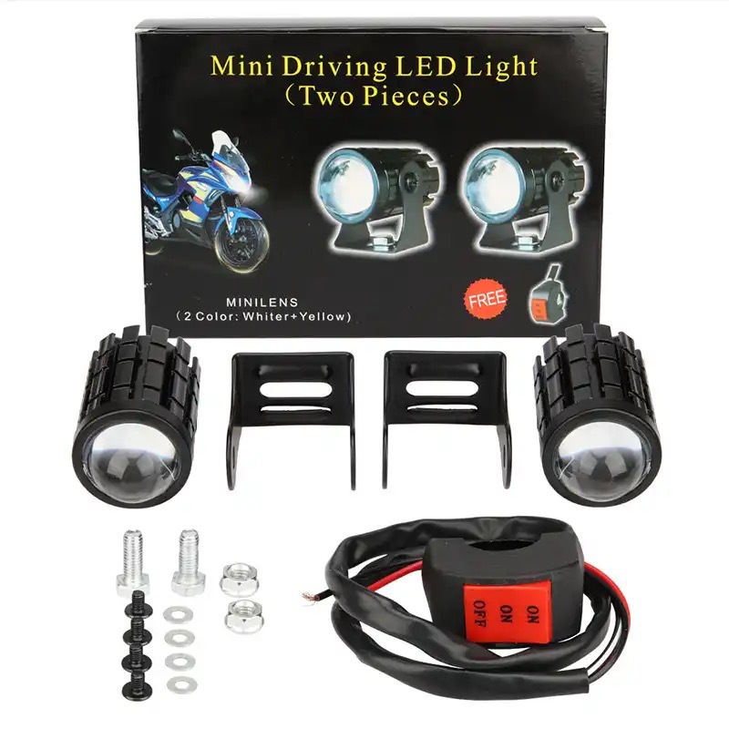 Two-color Lens External Electric Car Motorcycle Lock And Load Spray Headlight 8