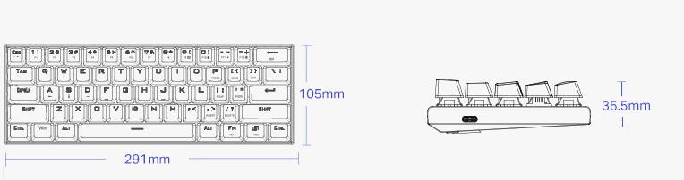 Title 1, Two Colors Key CAP Mechanical Keyboard for Comp...