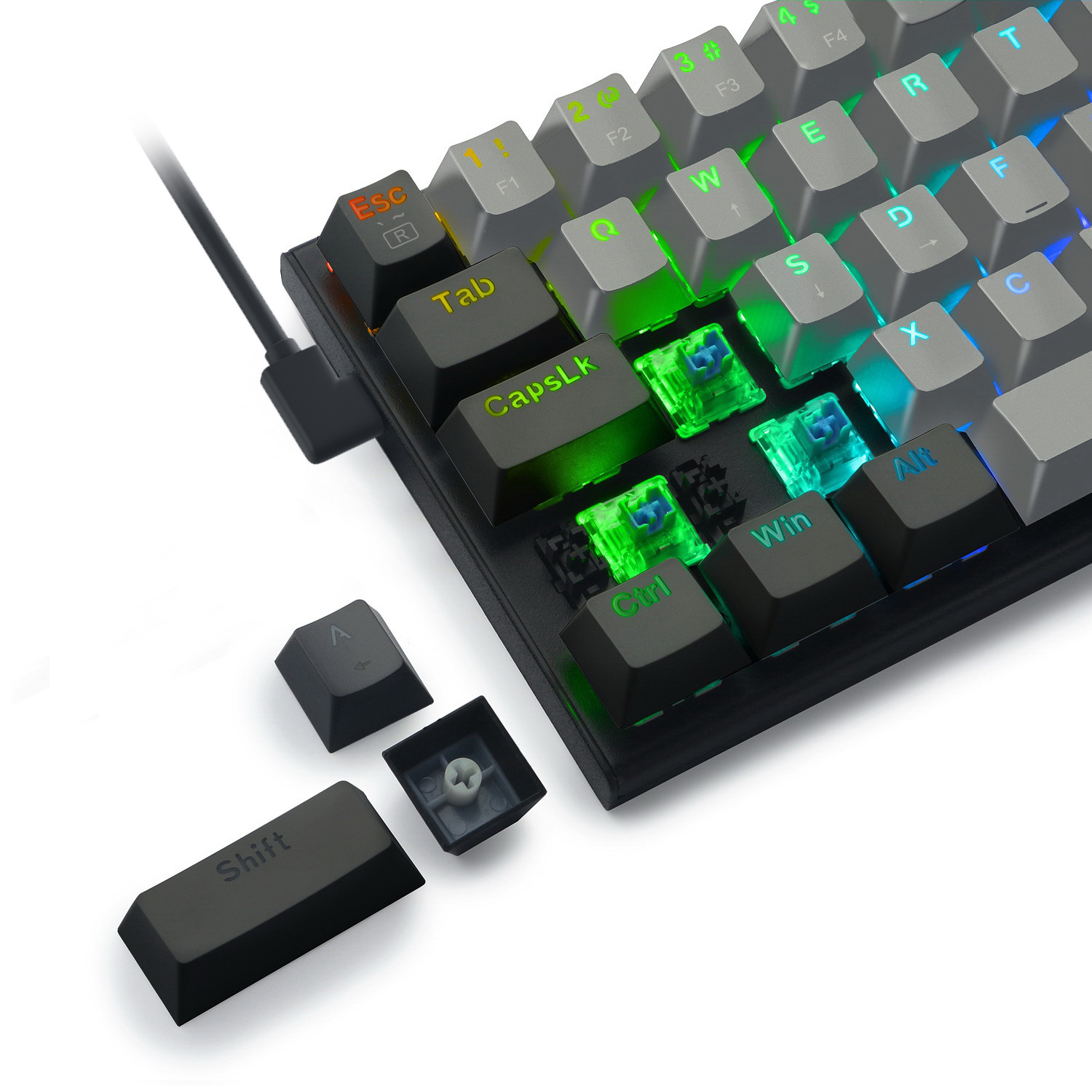 Title 2, Two Colors Key CAP Mechanical Keyboard for Comp...