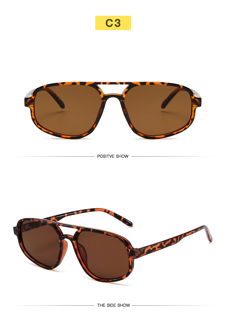 Title 3, Fashion Simple Double Beam Sunglasses Men