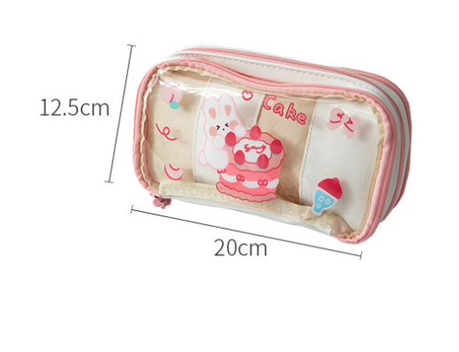 Title 1, Japanese Transparent Girl Heart Pen Bag