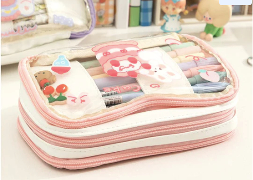 Title 4, Japanese Transparent Girl Heart Pen Bag