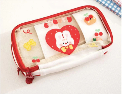 Title 5, Japanese Transparent Girl Heart Pen Bag