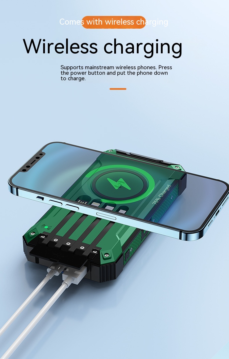 Home Wireless Charging Solar Portable Power Source 13