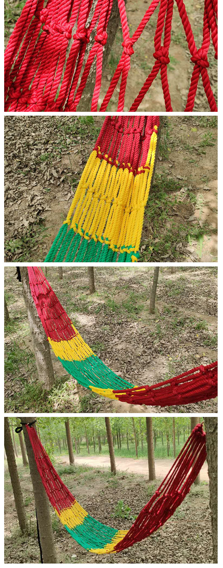 Title 3, Outdoor Nylon Rope Mesh Hammock