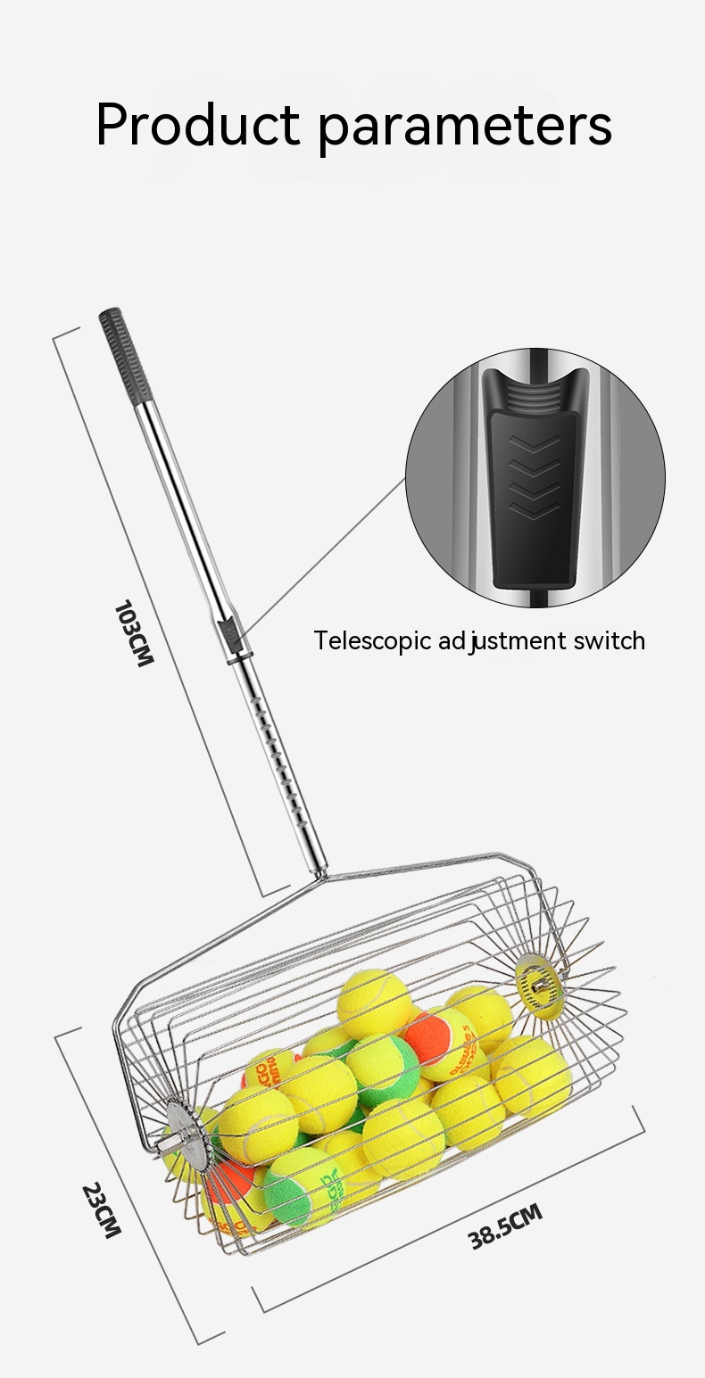 Title 8, Adjustable Stainless Steel Roller Tennis Ball P...