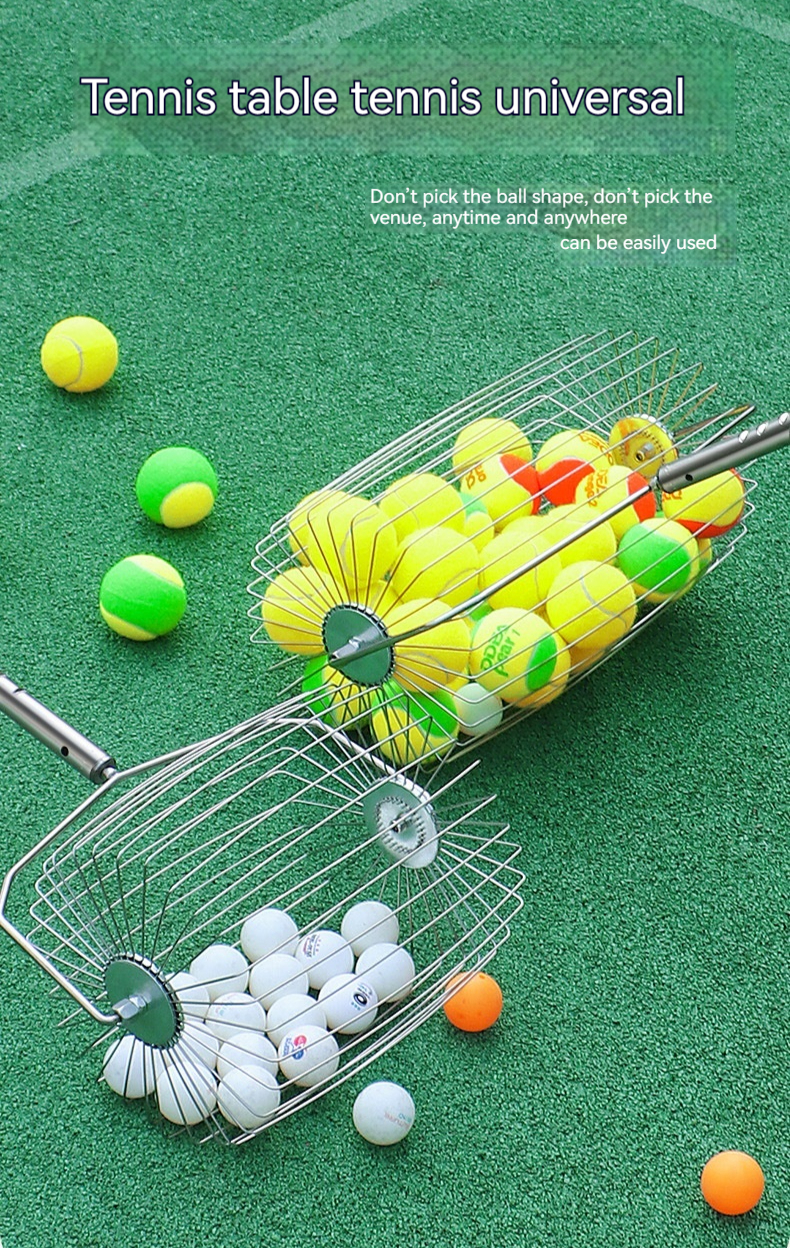 Title 13, Adjustable Stainless Steel Roller Tennis Ball P...