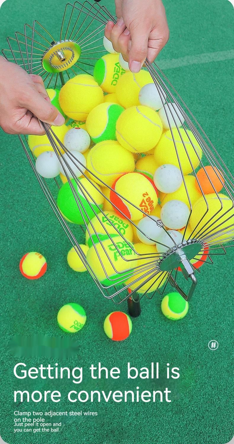 Title 14, Adjustable Stainless Steel Roller Tennis Ball P...