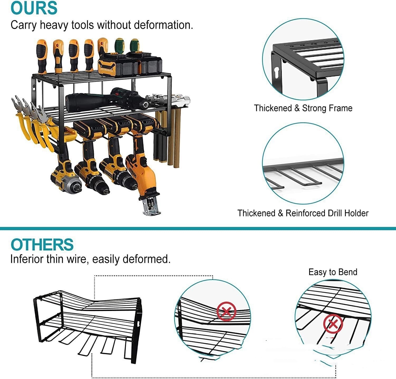 Title 1, Electric Drill Storage Rack Wall-mounted Heavy ...