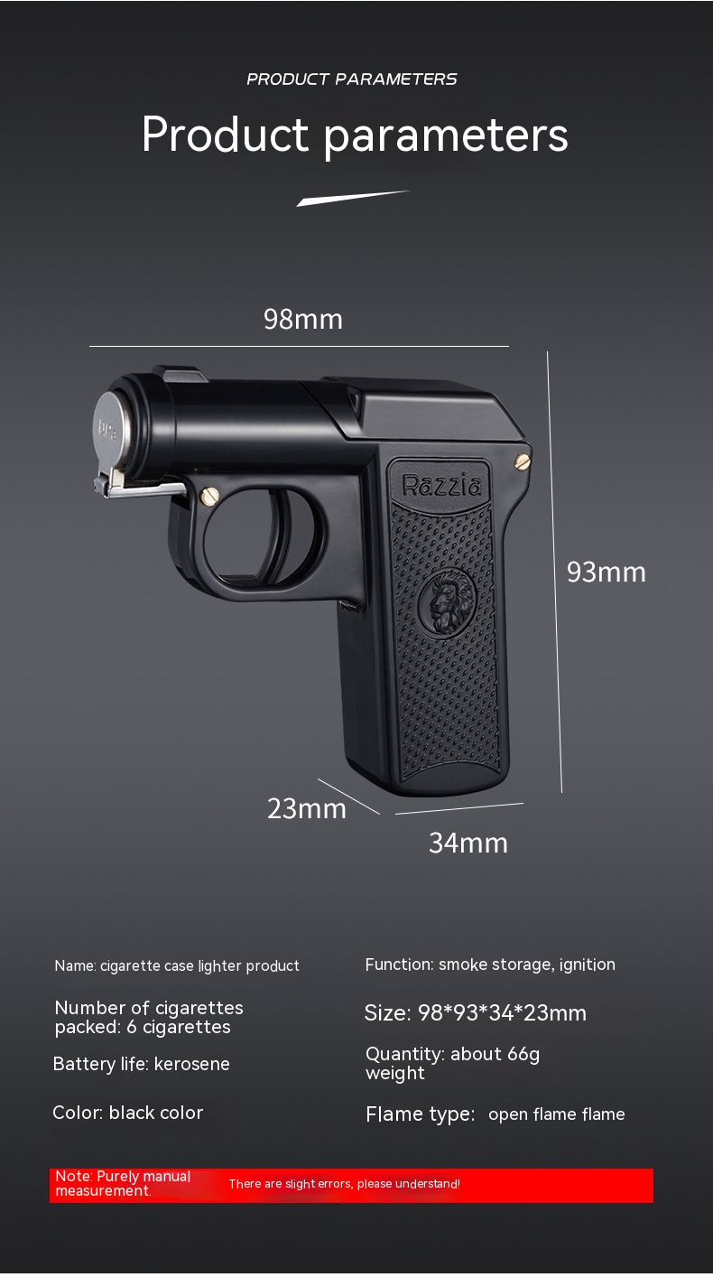 Title 8, Gun-shaped Cigarette Case Lighter