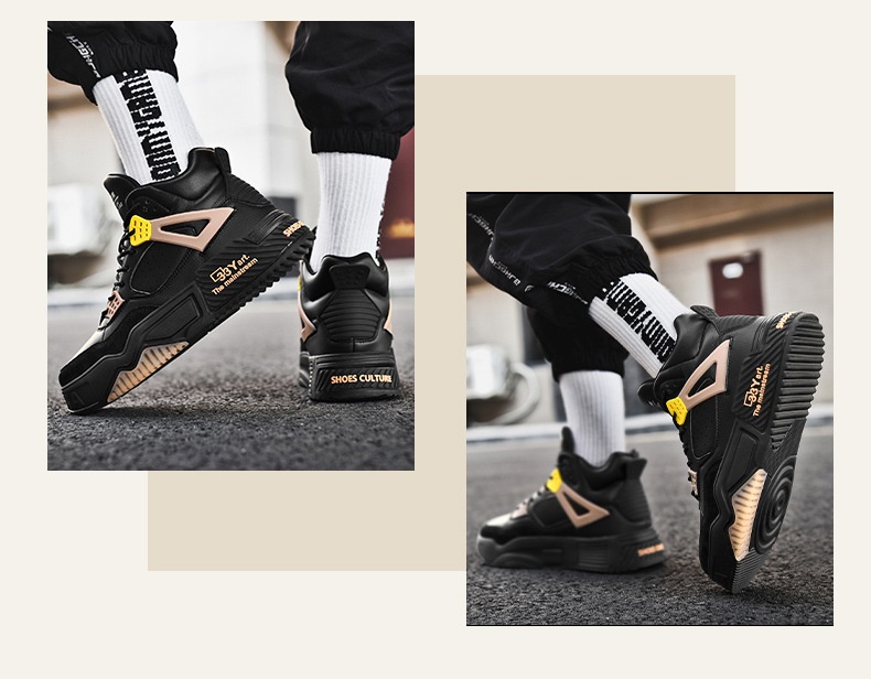 High-top Tide Shoes Student Combat Boots Platform Sneakers