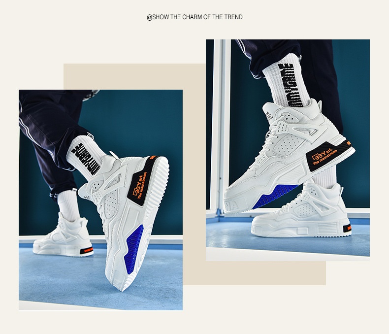 High-top Tide Shoes Student Combat Boots Platform Sneakers