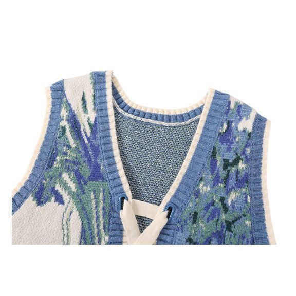 Women's Fashionable V-neck Vintage Knitted Vest