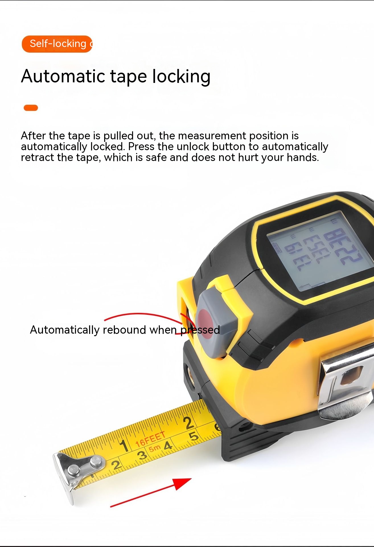 Laser Range Finder High Precision Distance Measuring Ruler Infrared Laser Tape Portable Range — foto 6