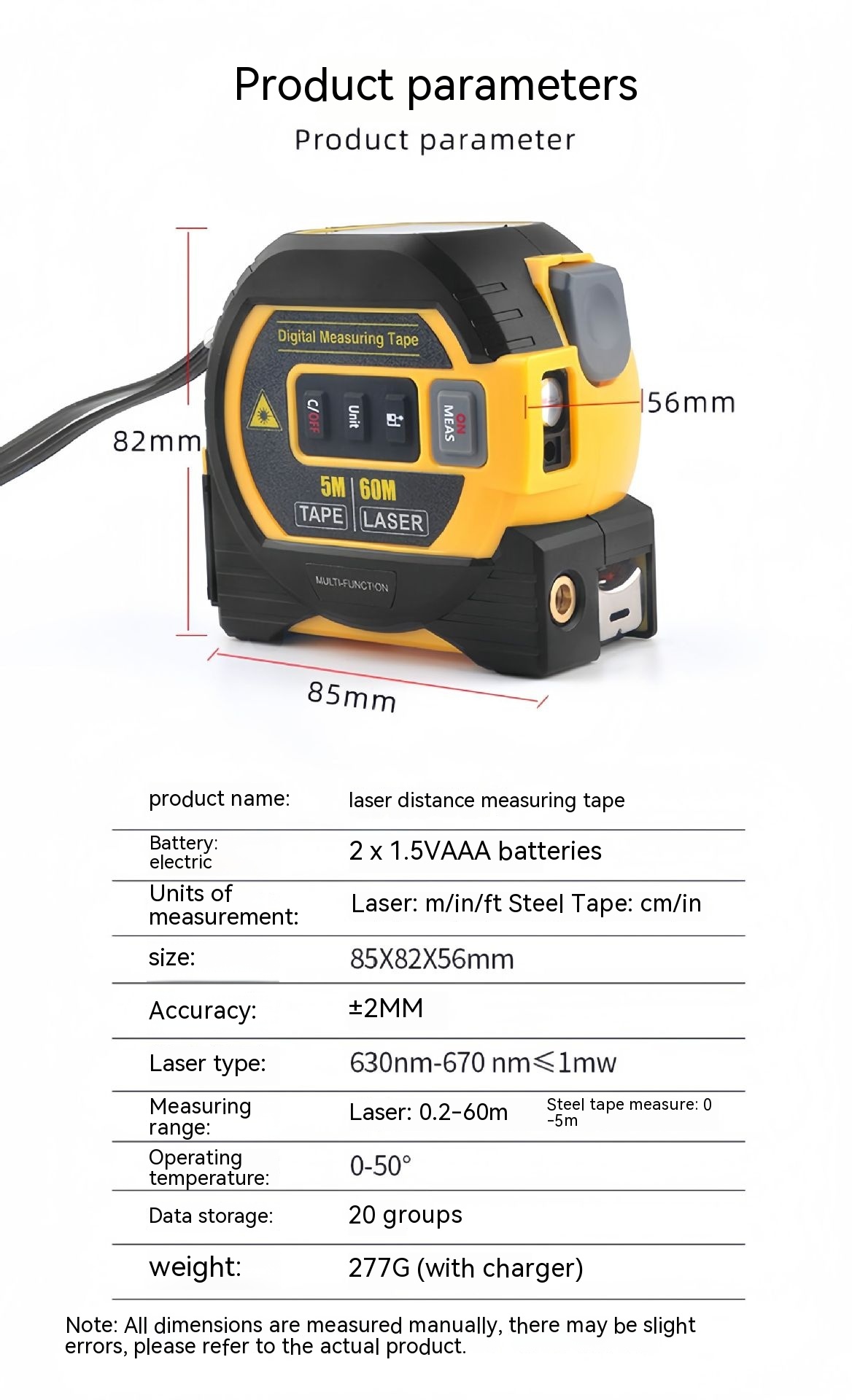 Laser Range Finder High Precision Distance Measuring Ruler Infrared Laser Tape Portable Range — foto 20