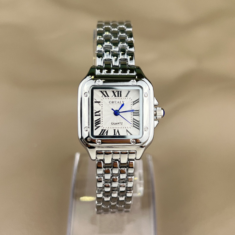 Detailed view of Steel Strip Roman Scale Watch