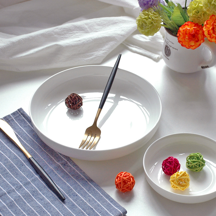 Title 4, Home Fashion Pure White Bone China Plate Set