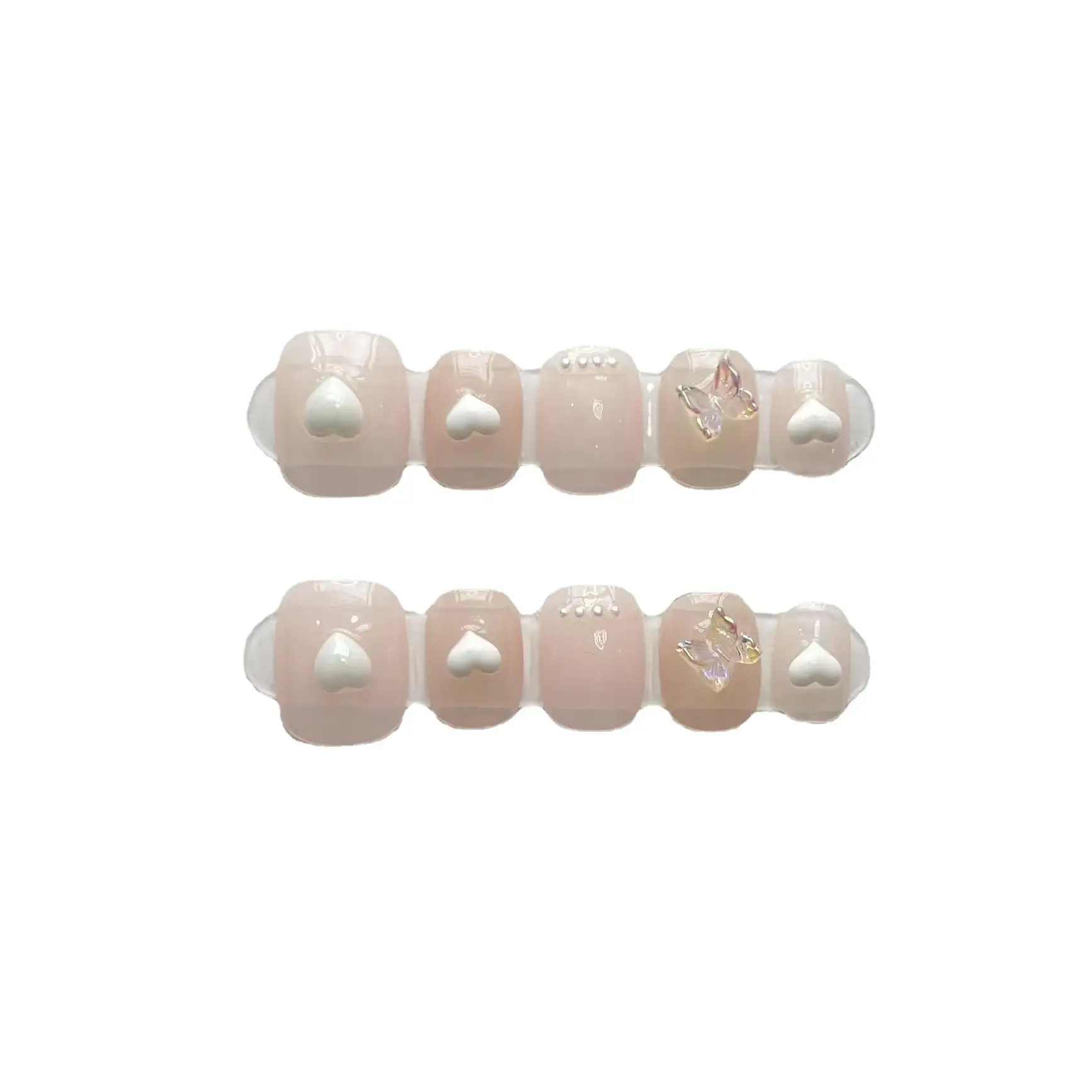 Handmade Wear Nail Nail Stickers Short Nail Cute Wild Nail Soft Fu Bow
