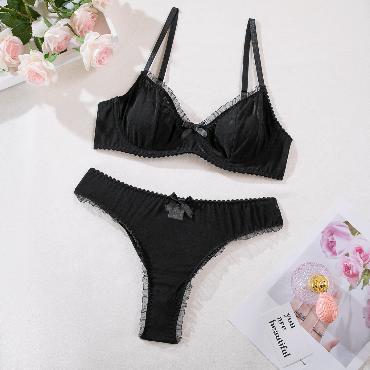 Title 6, Womens thin see-through two-piece set for a st...