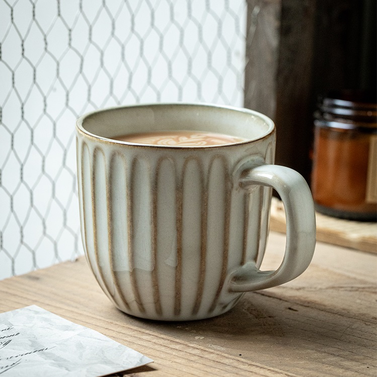 Title 3, Distressed Embossed Ceramic American Retro Coff...