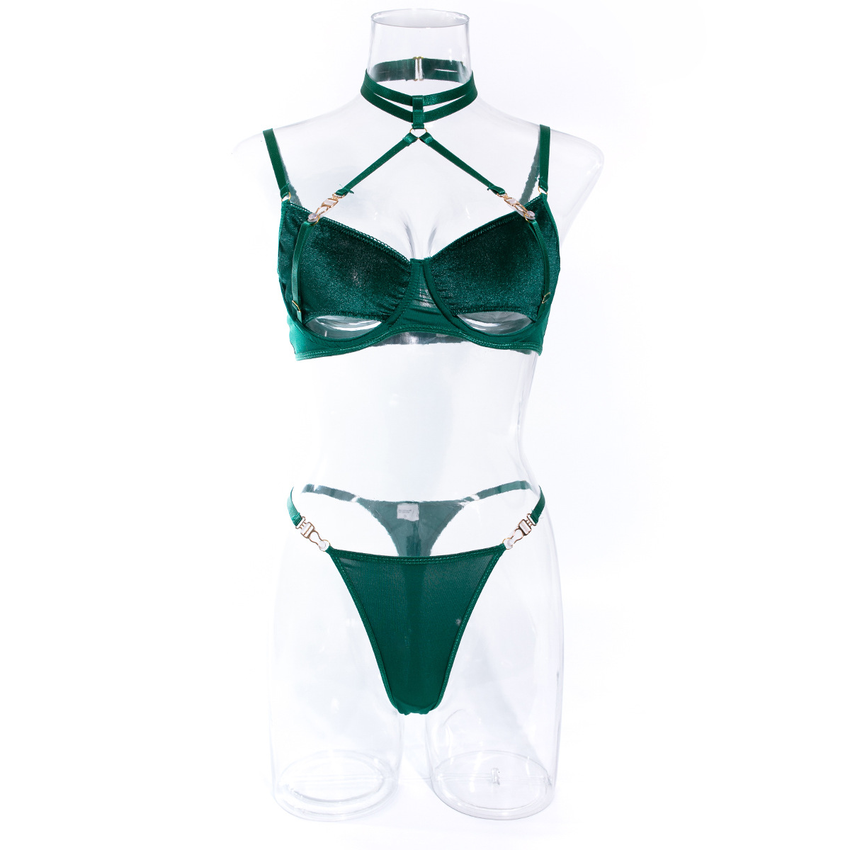 Title 21, Halter Comfortable Garter Buckle Two-piece Set ...