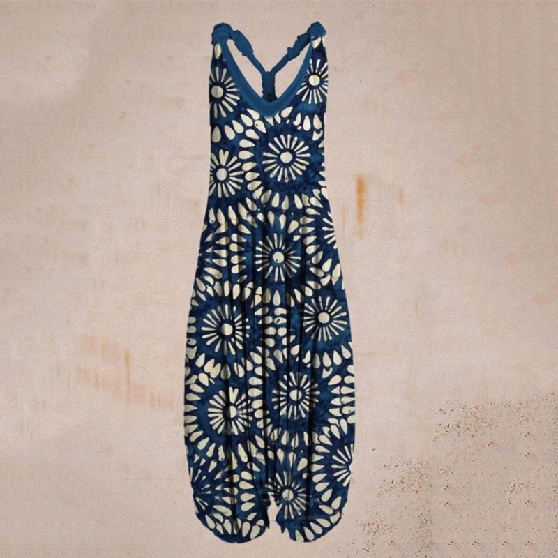 Title 2, Printed Sleeveless Loose Milk Silk Suspender Ju...