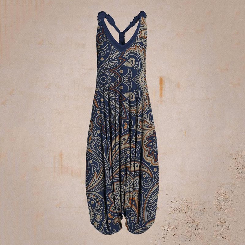 Title 6, Printed Sleeveless Loose Milk Silk Suspender Ju...