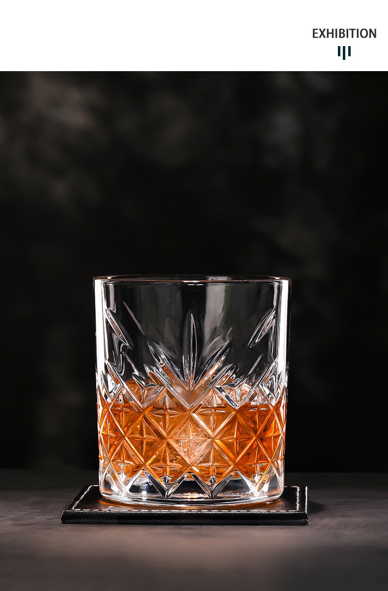 Vintage Carved Lead-free Glass Wine Glass