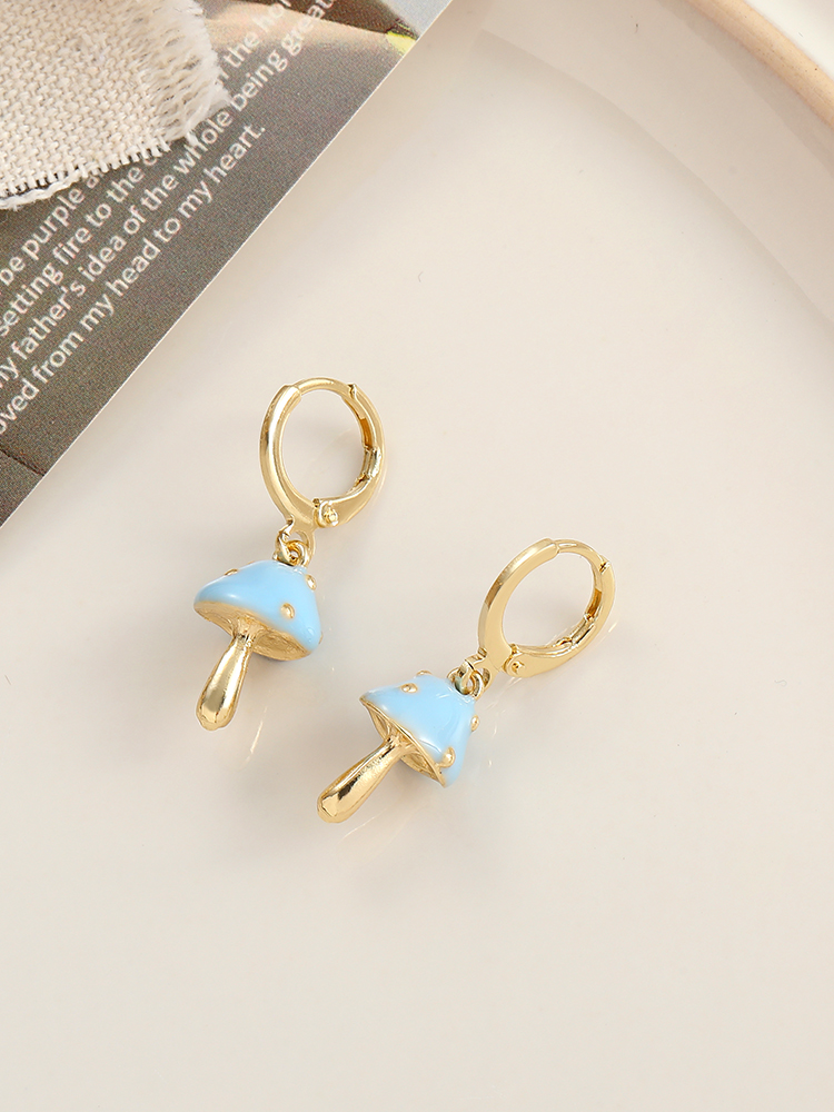 Women's Fashion Blue Mushroom Earrings