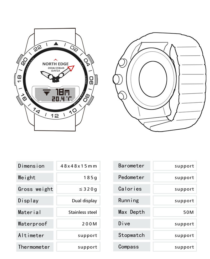 Title 15, Smartwatch do pływania z podświetlanym wyświetl...