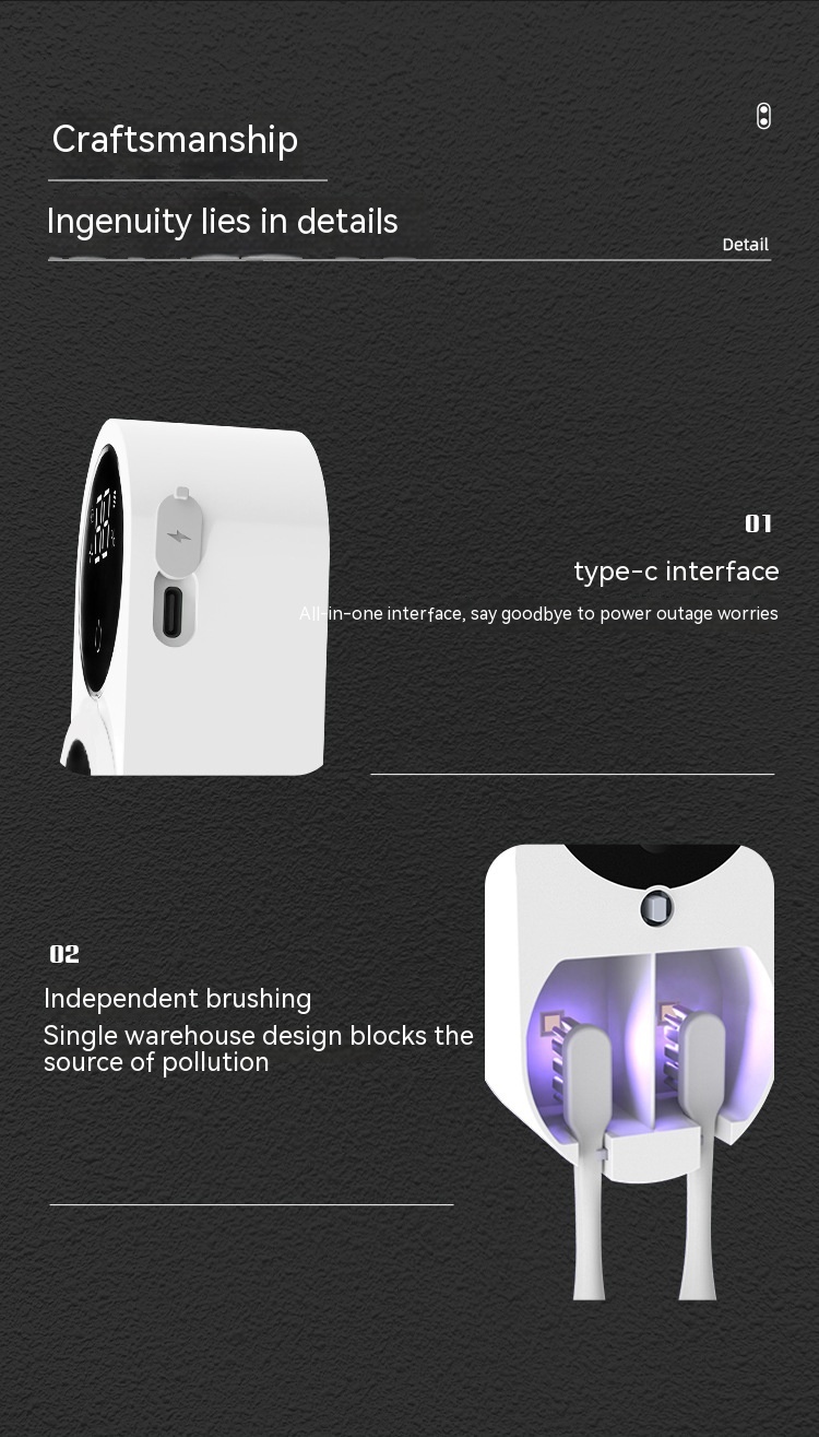 Toothbrush Rack - Powerful UV Cleaning