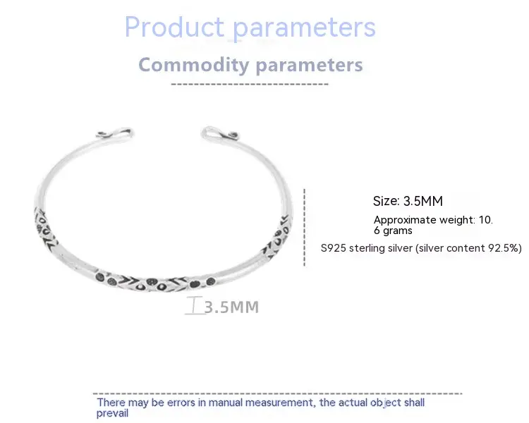 Retro Ethnic Style Handmade Silver Bracelet