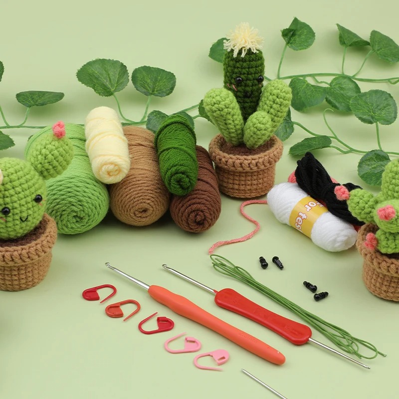 Cactus Crochet Kit (For 3 Stuffed Items!) | Beginners 3PCS