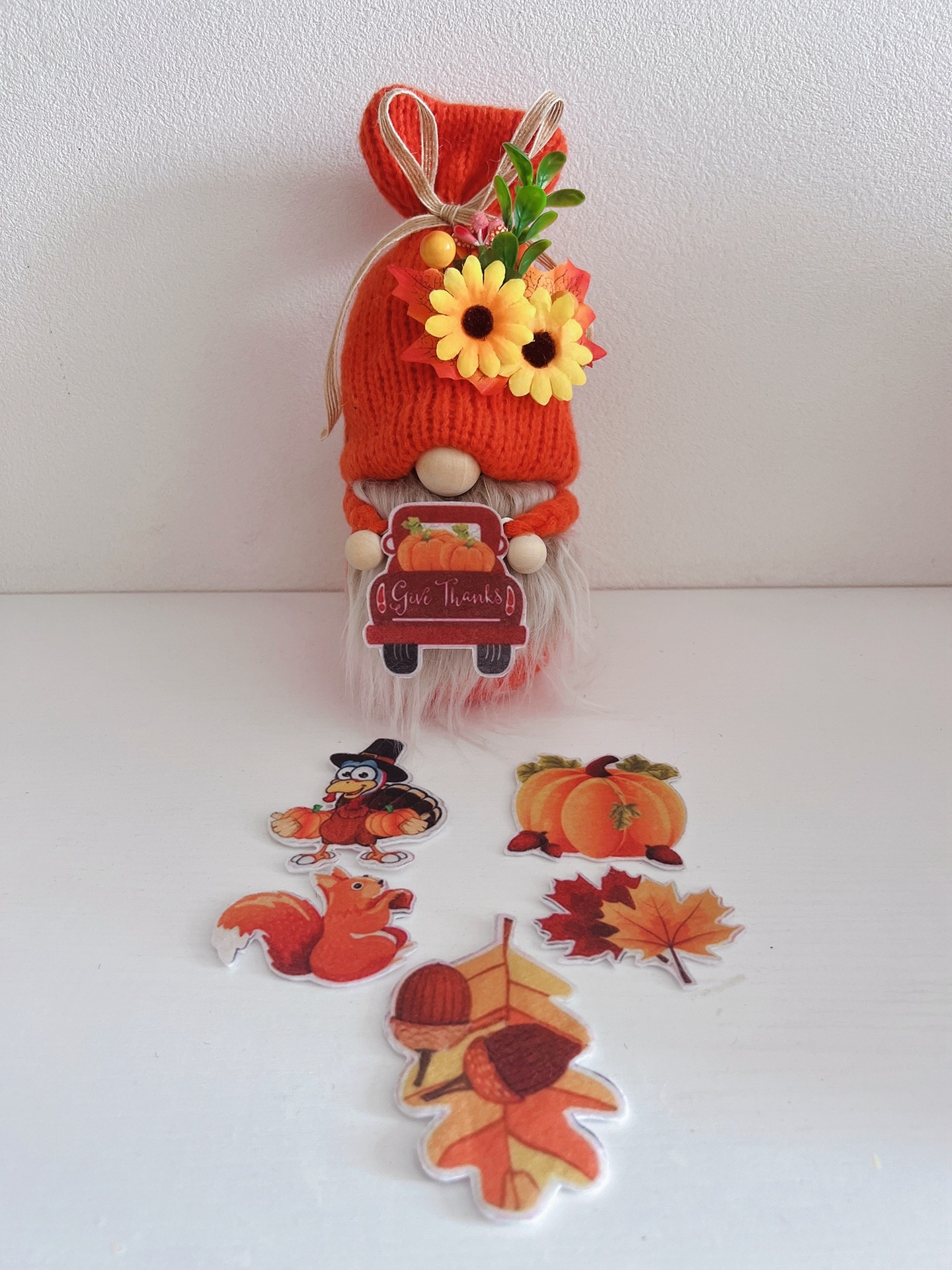 Title 2, Harvest Season Knitted DIY Holding Pumpkin Rudo...