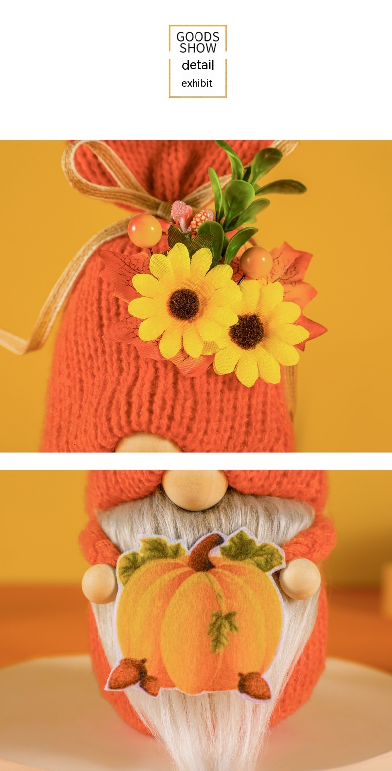 Title 4, Harvest Season Knitted DIY Holding Pumpkin Rudo...