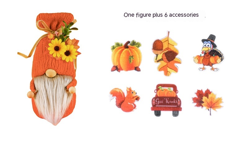 Title 5, Harvest Season Knitted DIY Holding Pumpkin Rudo...