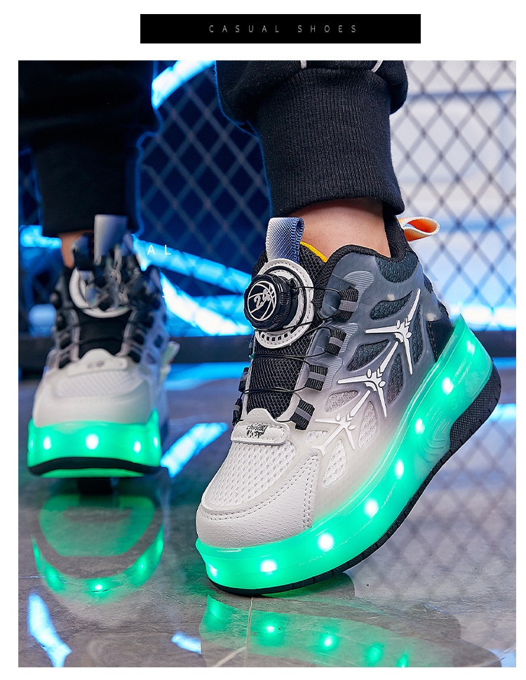 Children's Flash Knob Roller Skating Shoes - Image 3