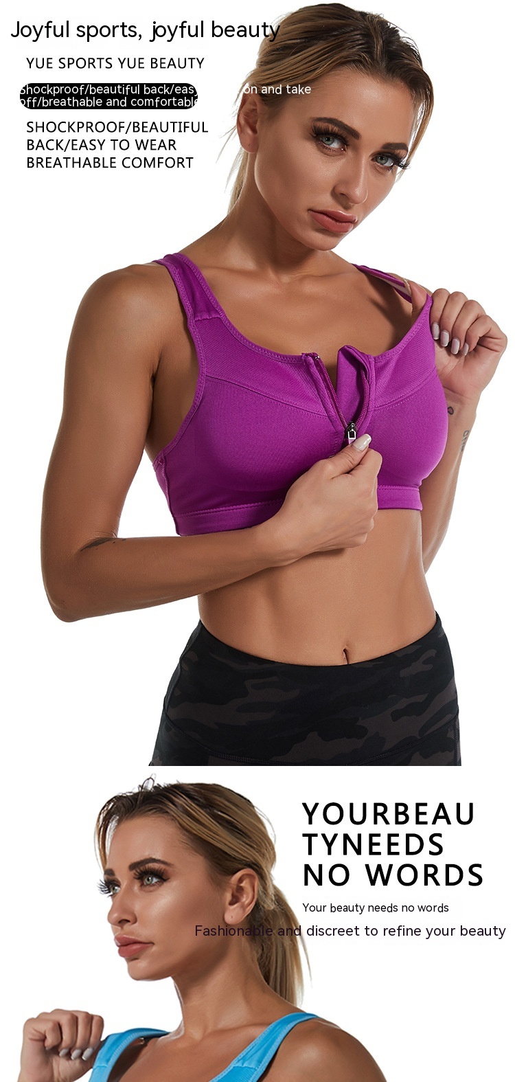 Title 4, Reggiseno sportivo wireless push up senza cucit...