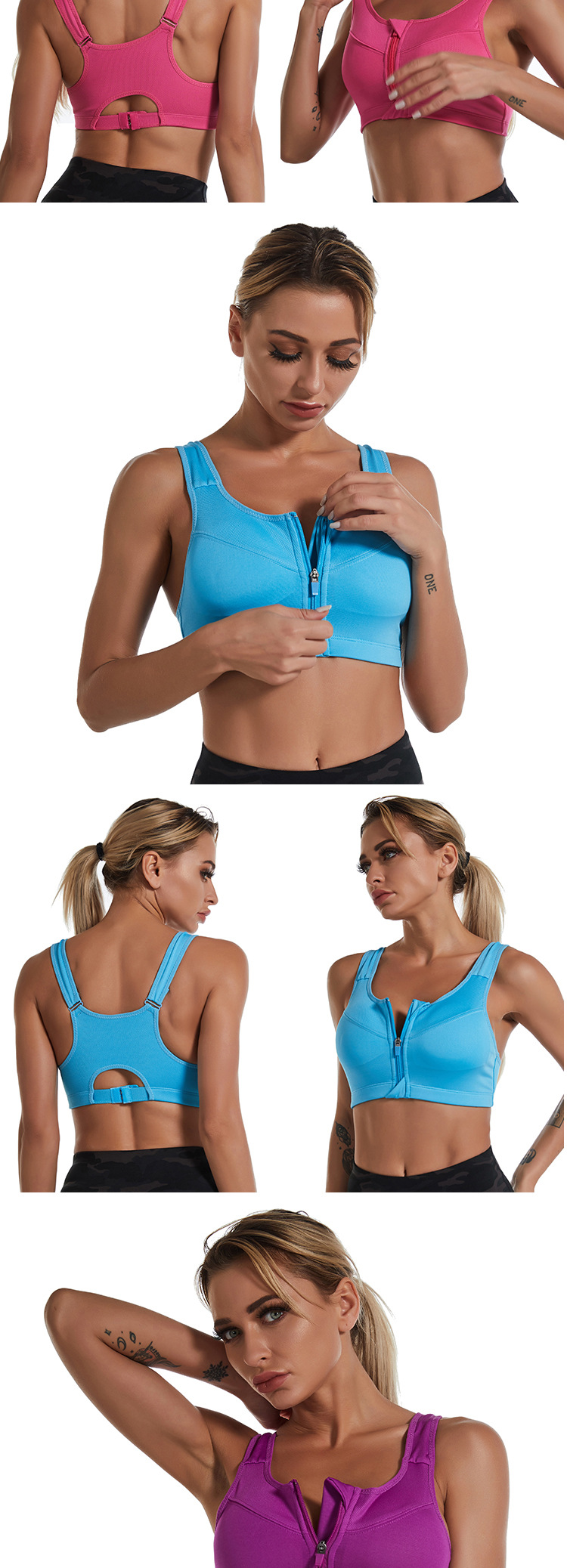 Title 8, Reggiseno sportivo wireless push up senza cucit...