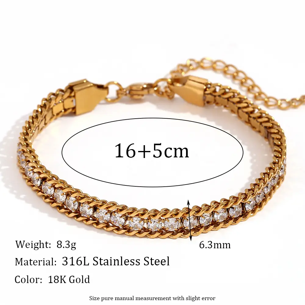 Three-layer Woven Twisted Chain Ball Bracelet Women