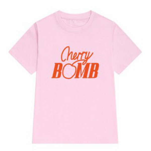 Cherry Printed Street Trend Women's Round Neck Short Sleeve