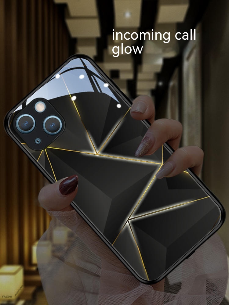 Geometric Prism Luminous Glass All-inclusive Phone Case - Image 19