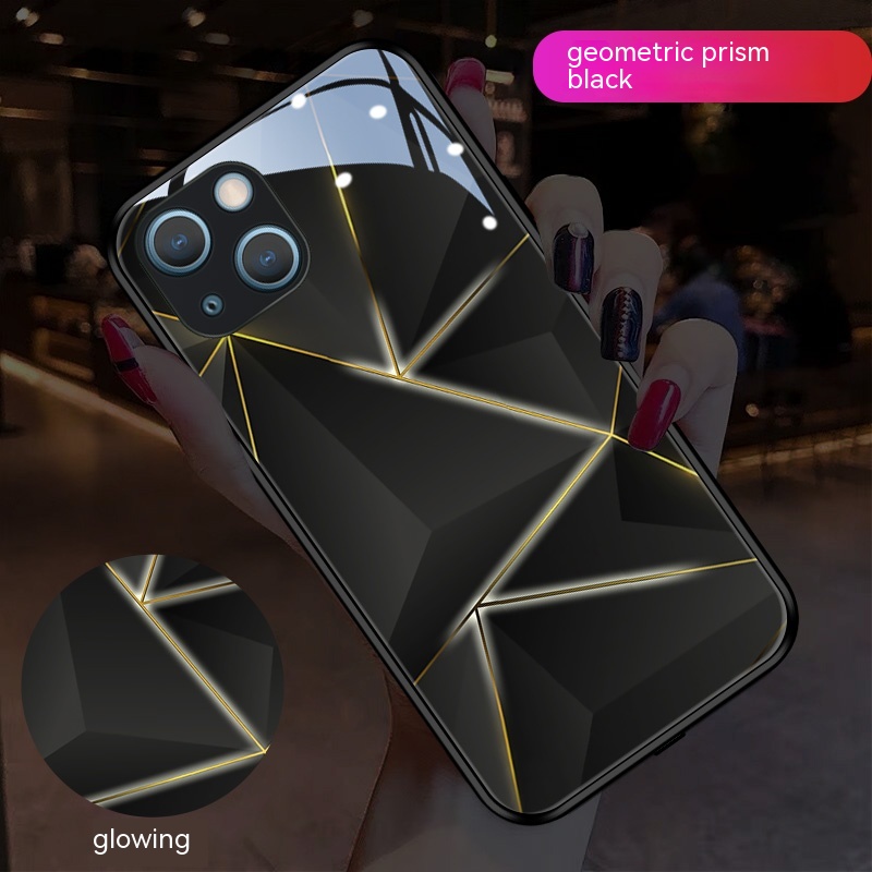 Geometric Prism Luminous Glass All-inclusive Phone Case - Image 7