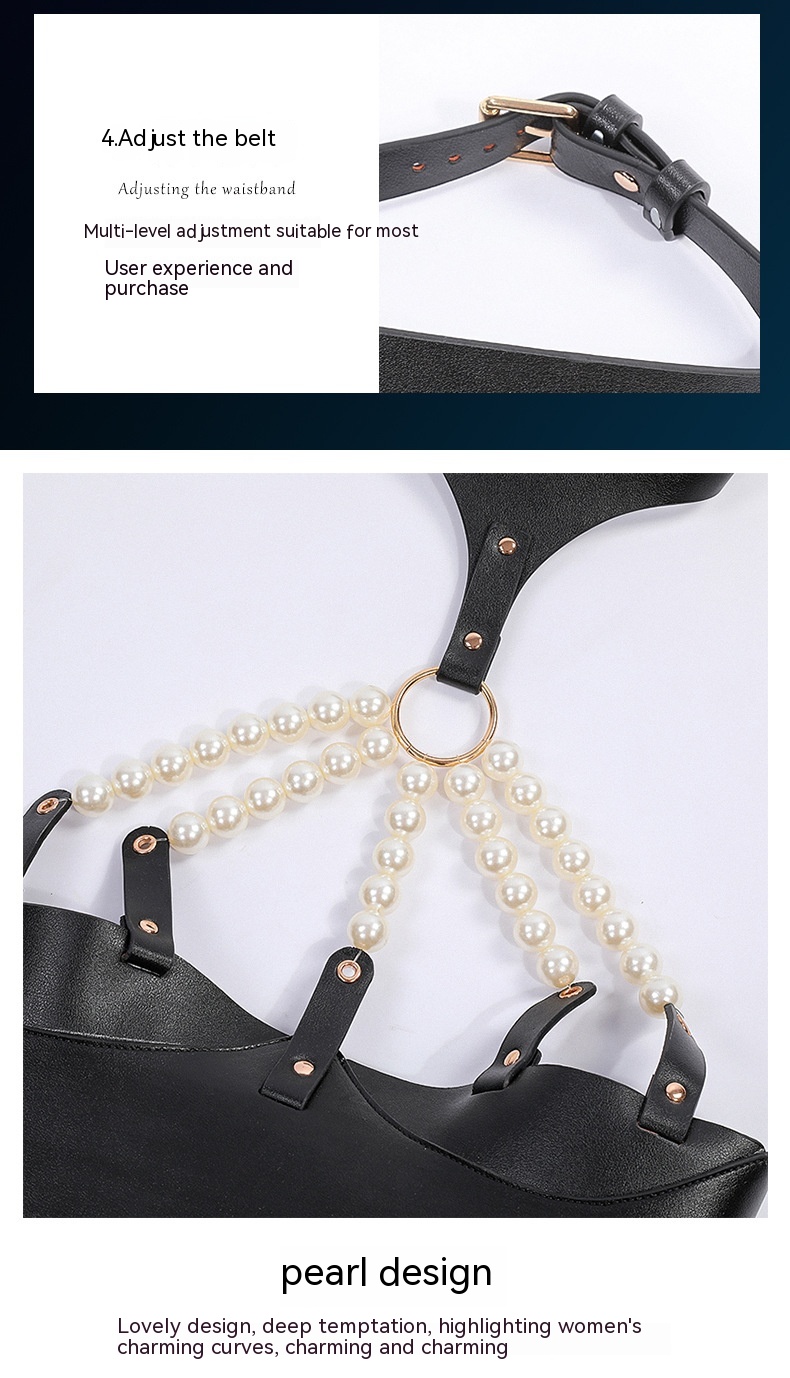 Title 6, Nightclub Performance Props Leather Pearl Bra B...