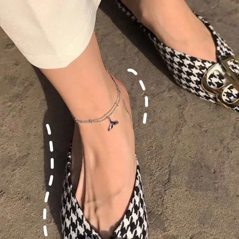 Round Beads Mermaid Dolphin Tail Anklet
