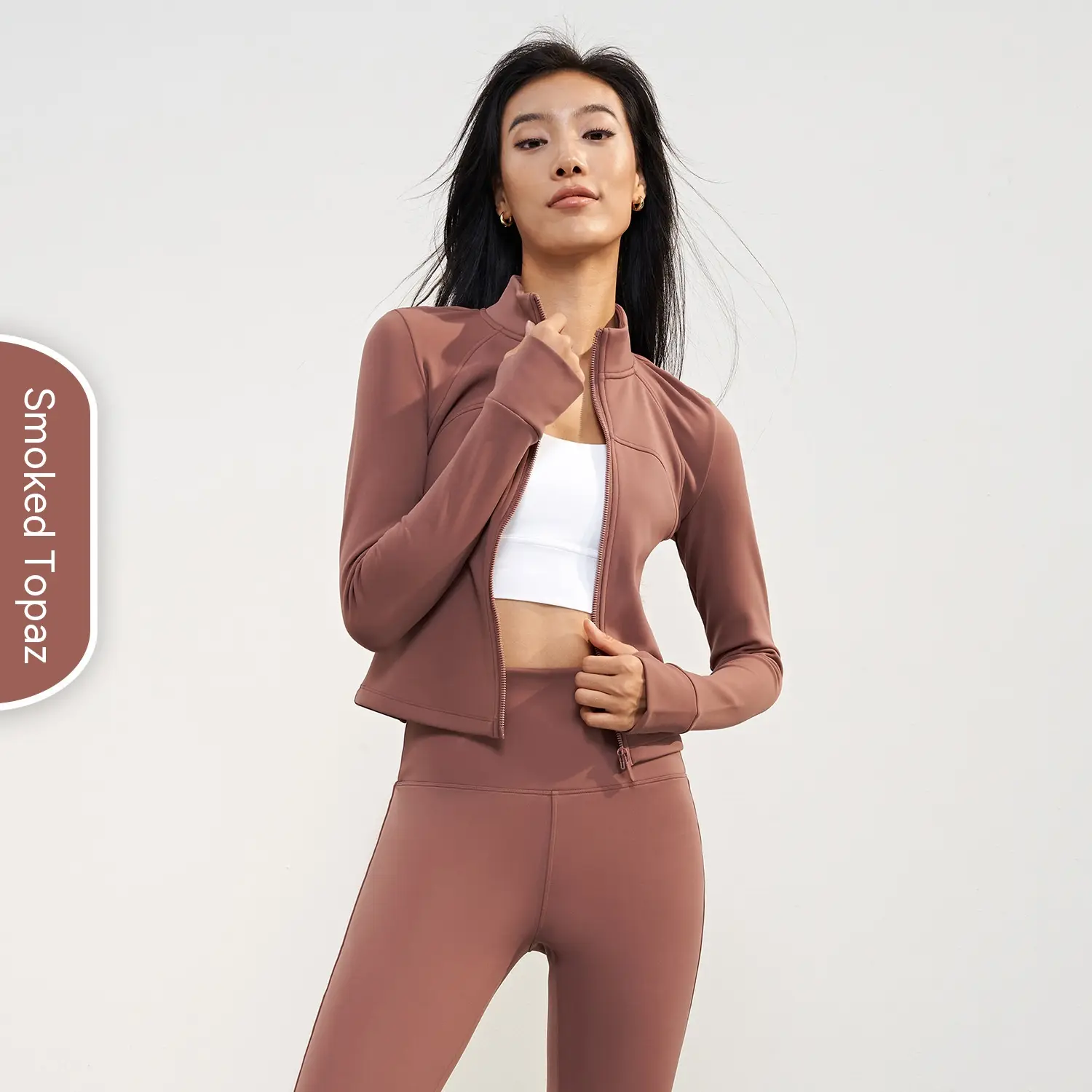 Fleece-lined Thickening Stand Collar Yoga Jacket Outdoor Running