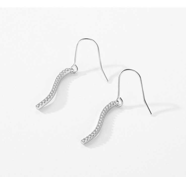 S925 Silver Snake-shaped Diamond Ear Hook Pendant Female European And American