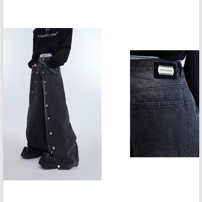 Niche Retro Deconstructed Straight Jeans