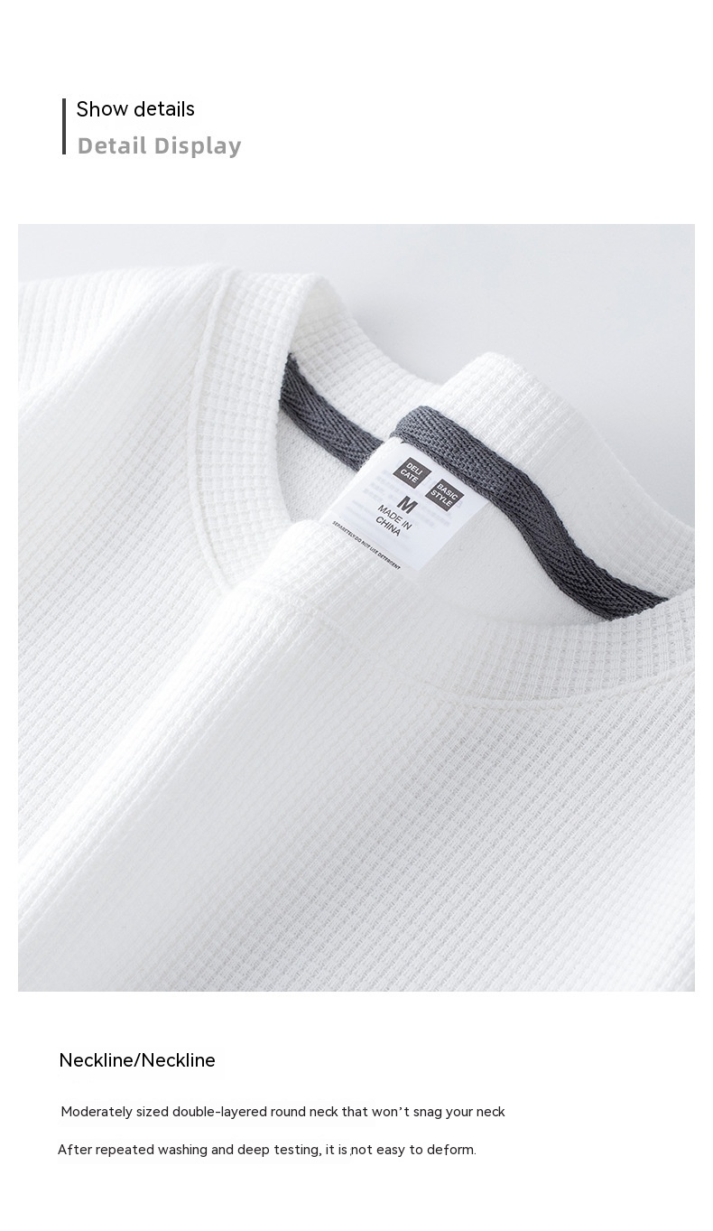Men's American Style Loose Top Autumn Youth Pure Color Japanese Bottoming Shirt